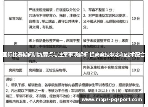 国际比赛期间训练要点与注意事项解析 提高竞技状态和战术配合